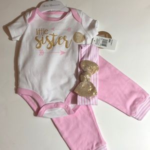 Baby Essentials Girls little sister three pc set